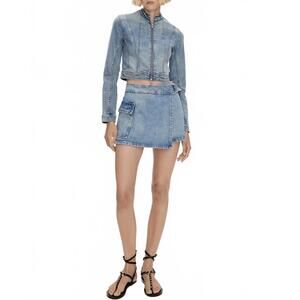 Mango Cotton Denim Skort Medium Blue NWT Small